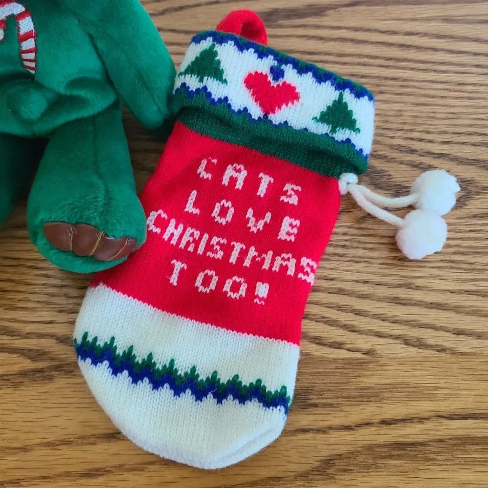 Limited Treasures Holiday Edition Sugar Cane Teddy Bear & Cat Christmas Stocking